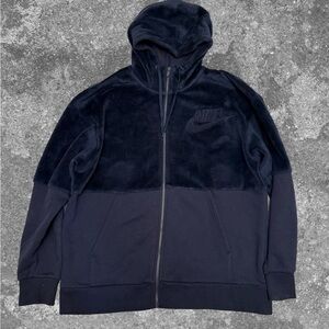 Nike navy blue velvet hoodie